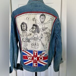 1990s Levi’s Jean Jacket with Hand painted WHO Band Album Cover